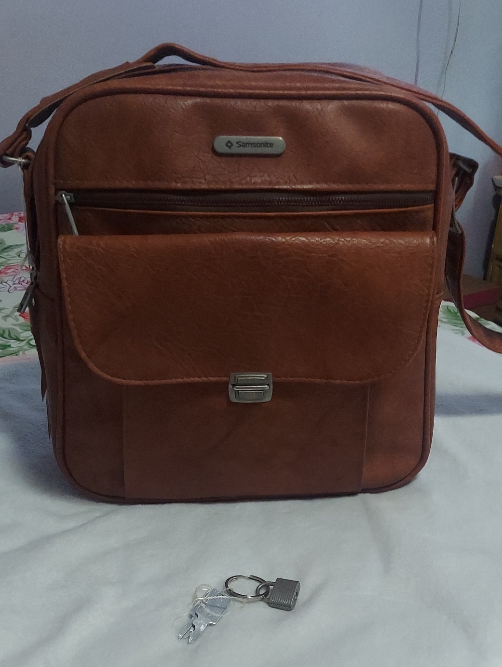 Vintage Samsonite Women And Men  Tan Leather Travel  Bag